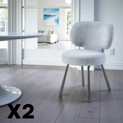 Chaise de salle à manger menthe, assise ronde (lot de 2) LIGURIE
