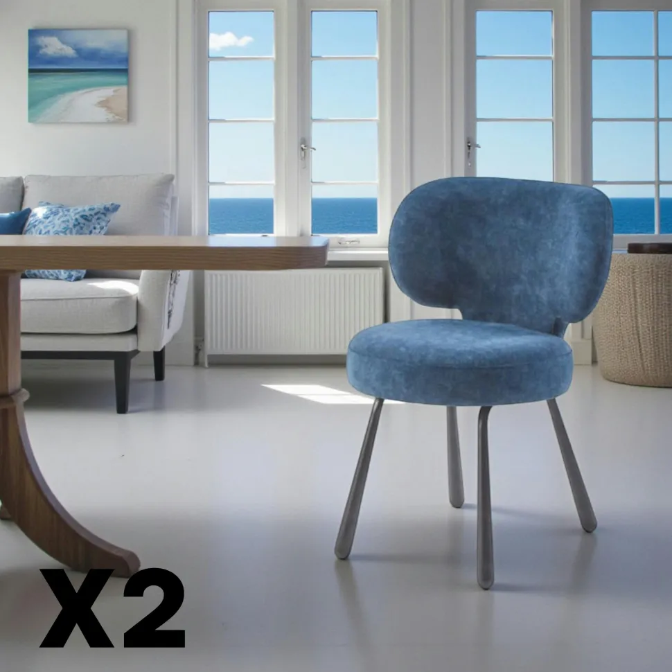 Chaise de salle à manger menthe, assise ronde (lot de 2) LIGURIE