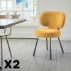 Chaise de salle à manger moutarde, assise ronde (lot de 2) LIGURIE