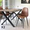 Chaise de salle à manger marron clair style vintage (lot de 2) BERLIN