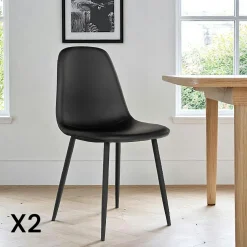 Chaise de salle à manger marron clair style vintage (lot de 2) BERLIN
