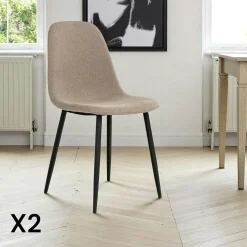 Chaise de salle à manger marron clair style vintage (lot de 2) BERLIN