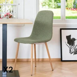Chaise de salle à manger marron clair style vintage (lot de 2) BERLIN