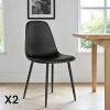 Chaise de salle à manger noire (lot de 2) BERLIN