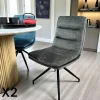 Chaise de salle à manger pivotante en velours gris (lot de 2) PALERME