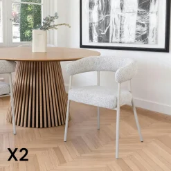 Chaise de salle à manger sable avec pieds gris (lot de 2) MONTREUX