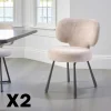 Chaise de salle à manger taupe, assise ronde (lot de 2) LIGURIE