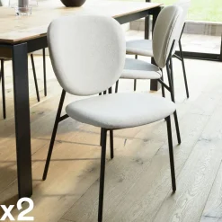 Chaise de table tissu marron (lot de 2) TIM