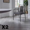 Chaise design anthracite à structure noire (lot de 2) ALDER