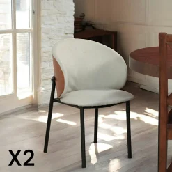 Chaise design beige (lot de 2) HAWAI