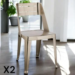 Chaise design chrome (lot de 2) HELSINKI