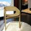 Chaise design en bois dossier large PALERME