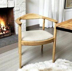 Chaise design en bouclette écrue PALERME