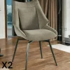 Chaise design tissu microfibre gris (lot de 2) IENA