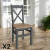 Chaise en bois avec dossier croisé finition charbon (lot de 2) COVENTRY