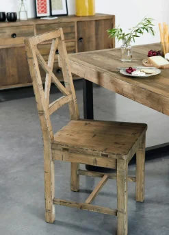 Chaise en bois recyclé BRISBANE (lot de 2)