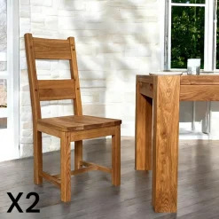 Chaise en chêne massif FJORD (lot de 2)