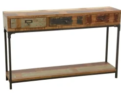 Chaise en Hévéa recyclé coloré et métal 45x51x90cm LOFT COLORS