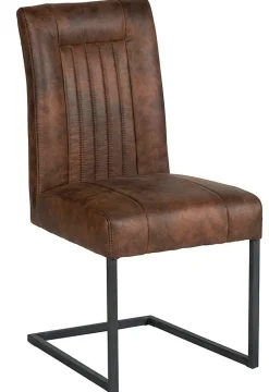 Chaise en tissu microfibres gris et pieds métal noir