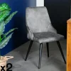 Chaise en velours gris (lot de 2) MALMOE