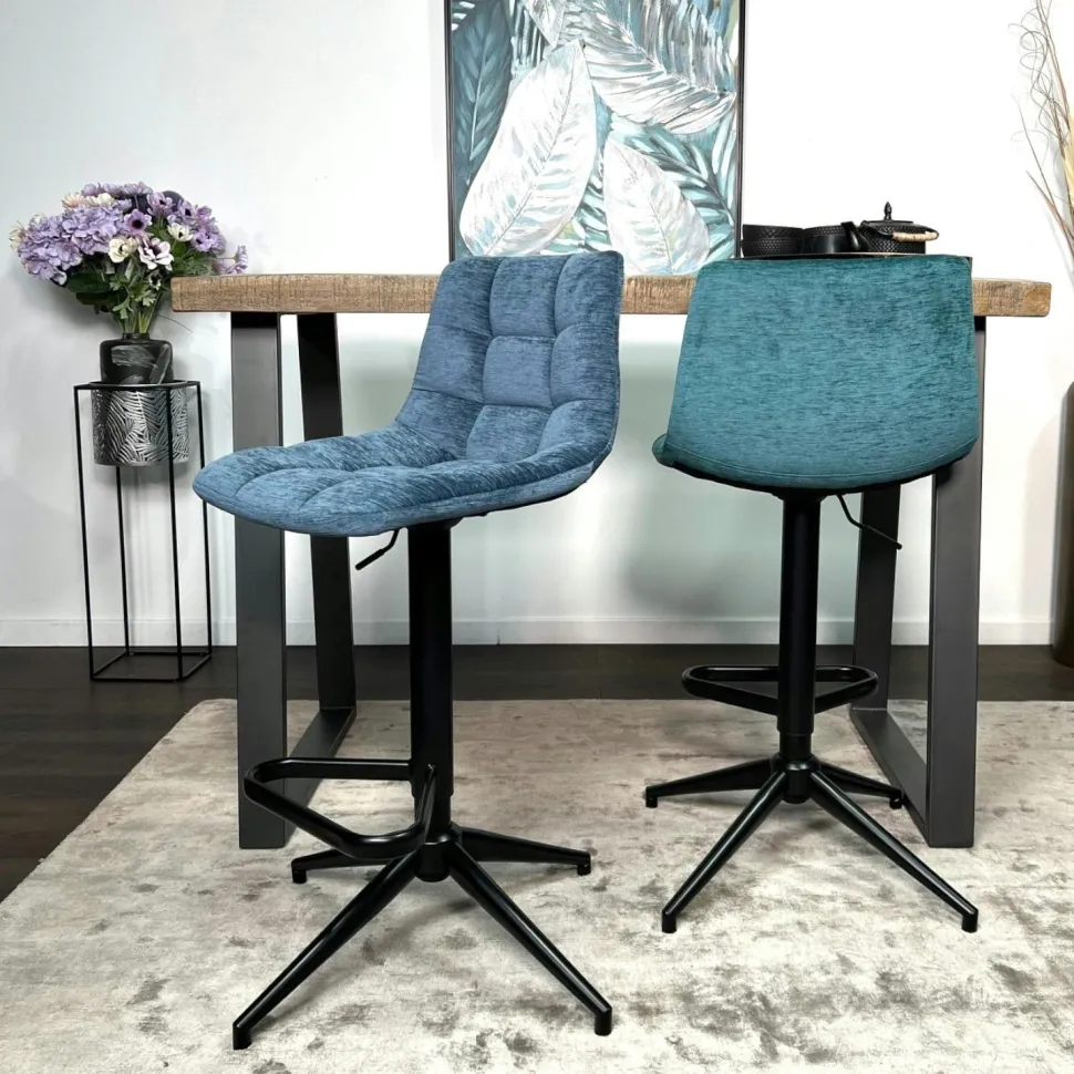 Chaise en velours gris (lot de 2) MALMOE