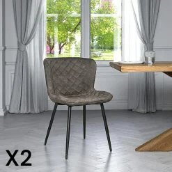 Chaise en velours piqué bleu (lot de 2) MELBOURNE