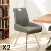 Chaise fauteuil anthracite avec poignée (lot de 2) HELSINKI