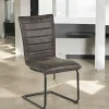 Chaise grise en tissu microfibre