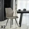 Chaise grise motif damier, (lot de 2) LOMBARDIE