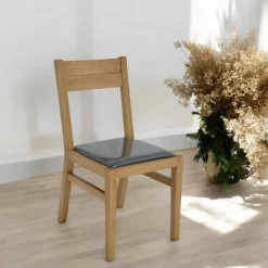 Chaise Hévéa avec assise mousse 42x50x84cm ATTAN