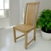 Chaise Hévéa dossier haut 45x52x105cm HELENA