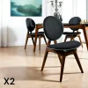 Chaise médaillon grise - style moderne (lot de 2) DILI