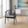 Chaise noire à barreaux - tissu gris TENA