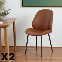 Chaise noire moderne avec surpiqure (lot de 2) BERLIN