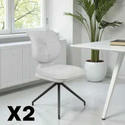 Chaise pivotante anthracite dossier double (lot de 2) LIGURIE