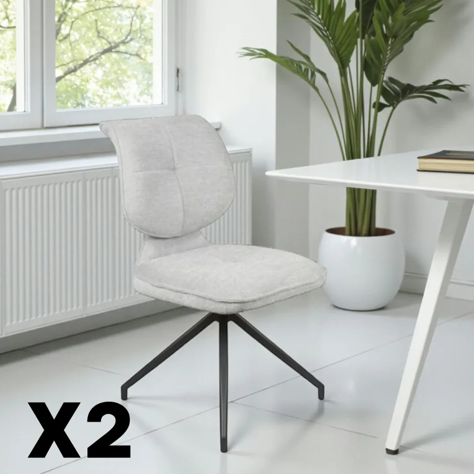 Chaise pivotante anthracite dossier double (lot de 2) LIGURIE