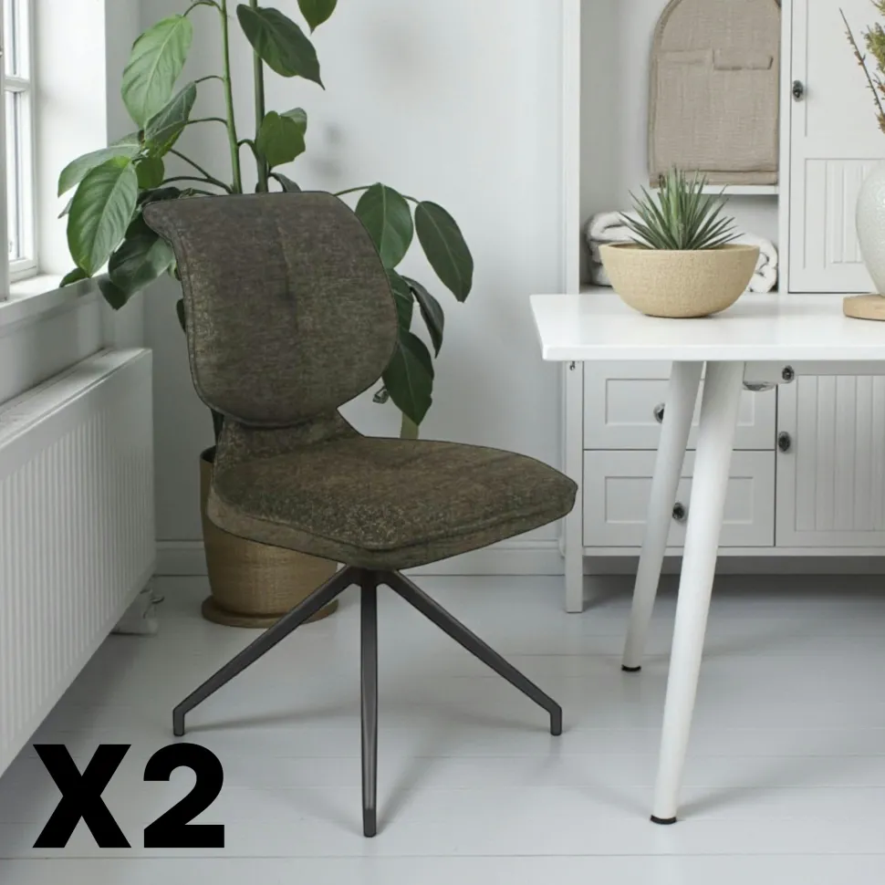 Chaise pivotante anthracite dossier double (lot de 2) LIGURIE