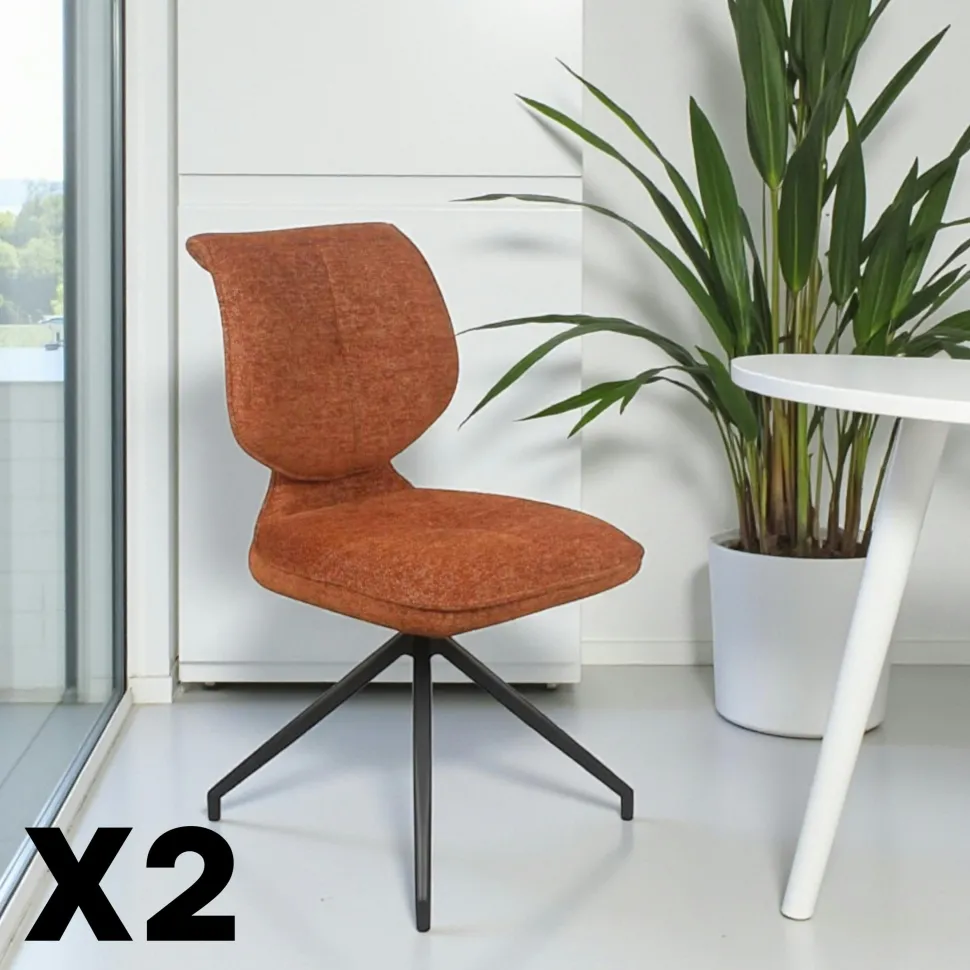 Chaise pivotante anthracite dossier double (lot de 2) LIGURIE