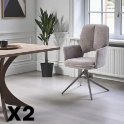 Chaise pivotante anthracite double coussinage (lot de 2) LIGURIE