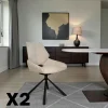 Chaise pivotante beige assise baquet (lot de 2) LIGURIE
