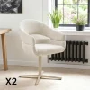 Chaise pivotante beige chiné design avec pied gris (lot de 2) MONTREUX