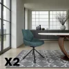 Chaise pivotante bleue assise baquet (lot de 2) LIGURIE