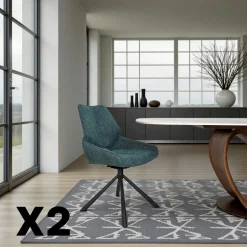 Chaise pivotante bleue assise baquet (lot de 2) LIGURIE