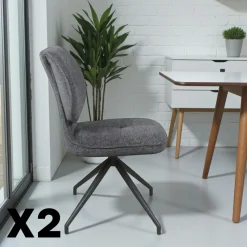 Chaise pivotante bleue dossier double (lot de 2) LIGURIE