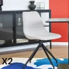 Chaise pivotante en bouclette blanc sable (lot de 2) AMSTERDAM