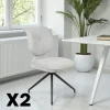 Chaise pivotante grise dossier double (lot de 2) LIGURIE