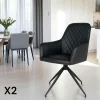 Chaise pivotante noire avec accoudoirs (lot de 2) SAVONE