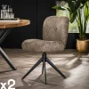 Chaise pivotante rembourrée en bouclette taupe (lot de 2) GALWAY