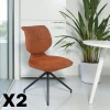 Chaise pivotante rouille dossier double (lot de 2) LIGURIE