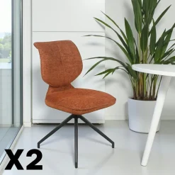 Chaise pivotante rouille dossier double (lot de 2) LIGURIE